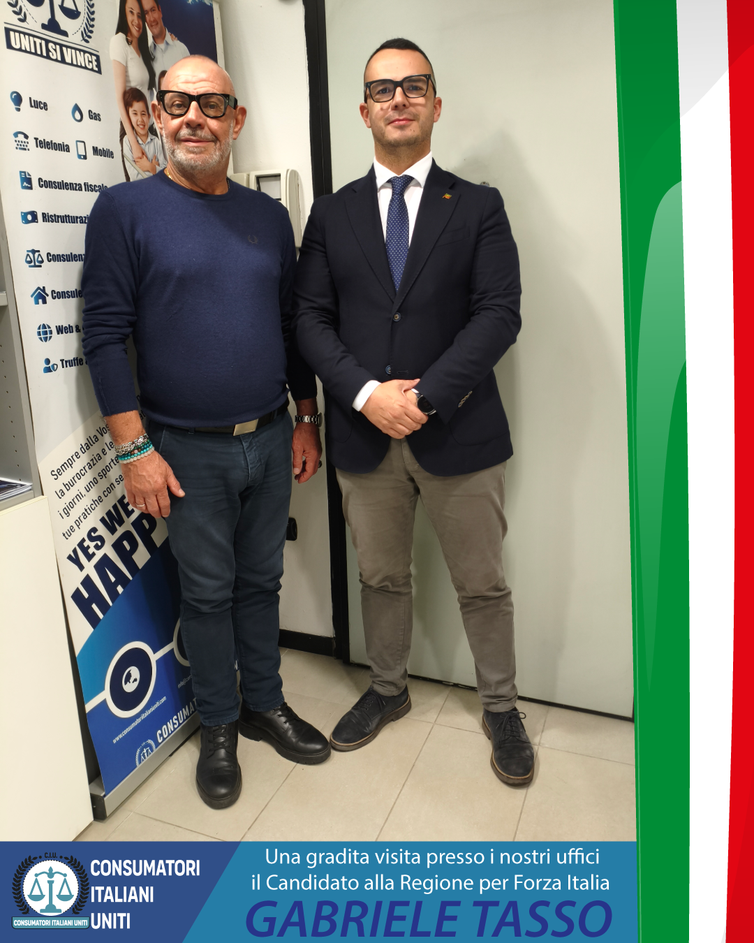 Morena Martini in visita presso gli uffici Consumatori Italiani Uniti