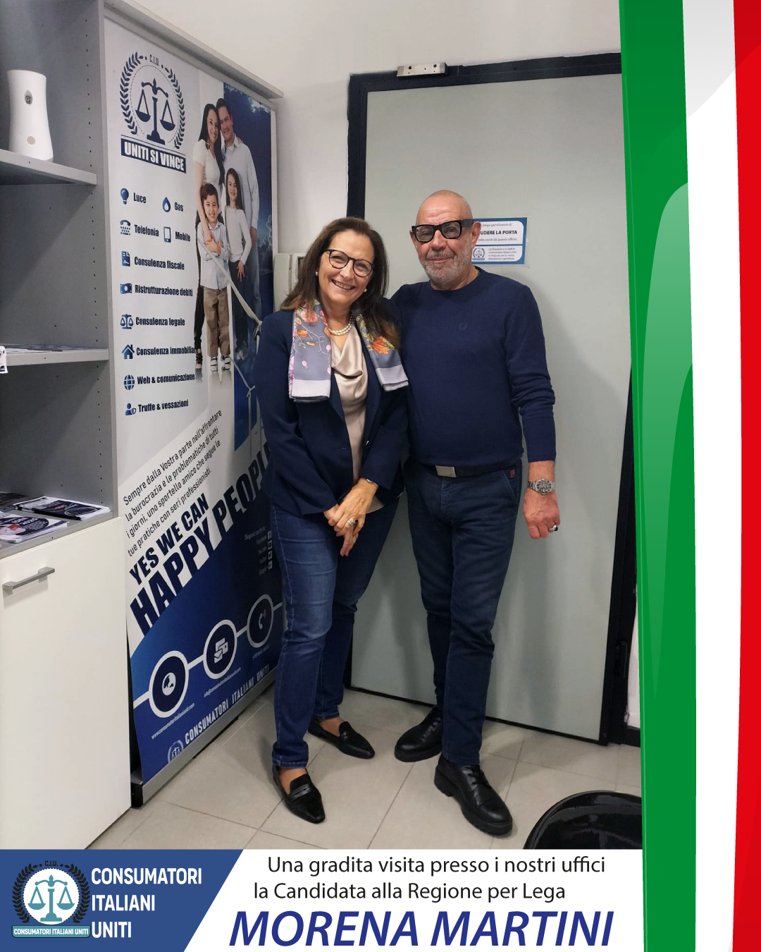Morena Martini in visita presso gli uffici Consumatori Italiani Uniti